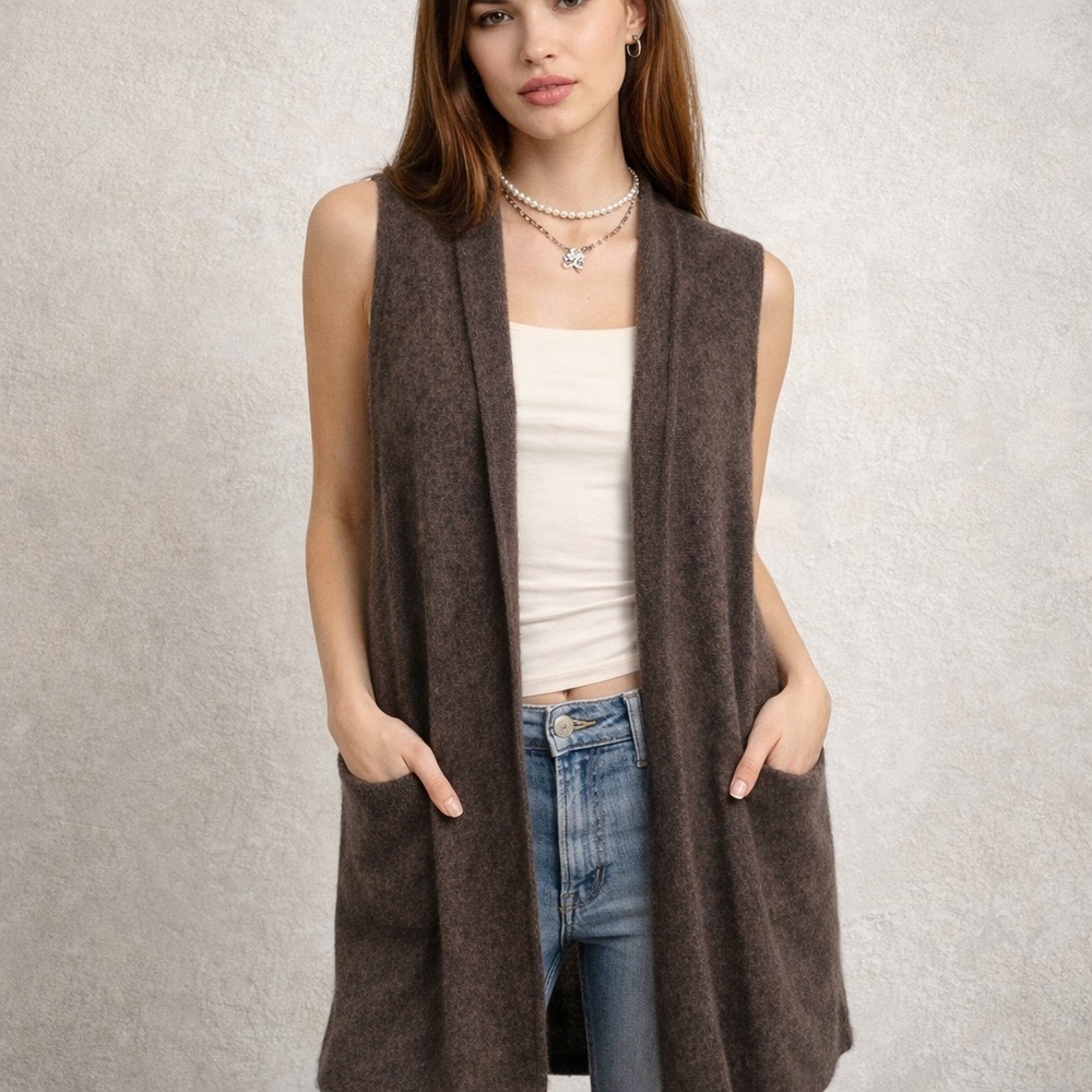Wilfred mohair wool blend boho long short sleeve  vest XS slightly oversized